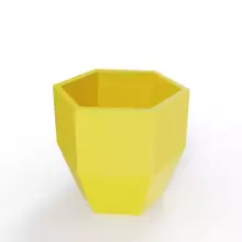 Żółta geometryczna donica Kalas 53 cm