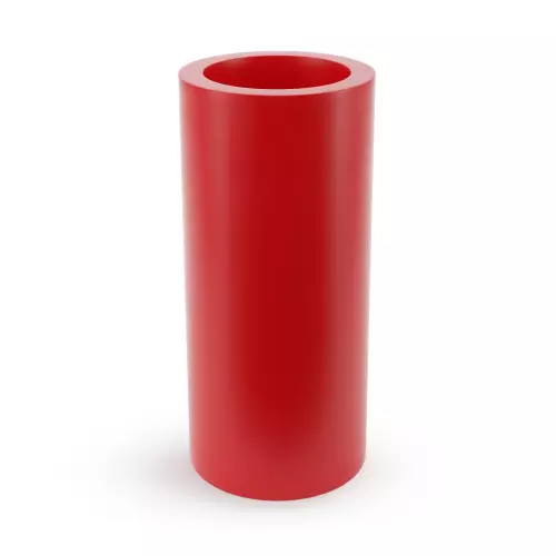 Czerwona donica o kształcie walca Hebe 70 cm