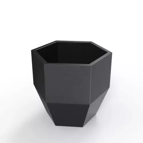 Czarna geometryczna donica Kalas 53 cm