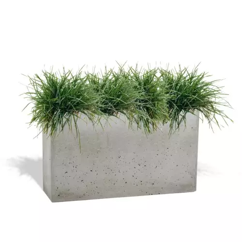 Trawy w szarej donicy z betonu Muro XL