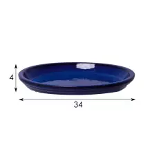 Podstawka ceramiczna szkliwiona GS B 34/4 niebieski morski