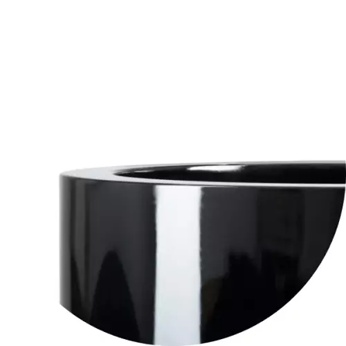 Górna krawędź donicy D901FD w kolorze czarny połysk